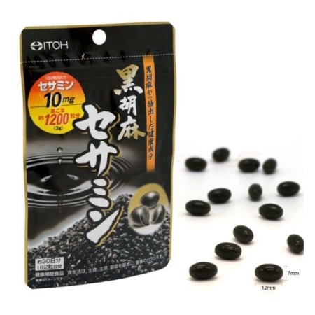 Viên Uống Mè Đen Naris Itoh Black Sesame Sesamin Của Nhật 60viên/hộp