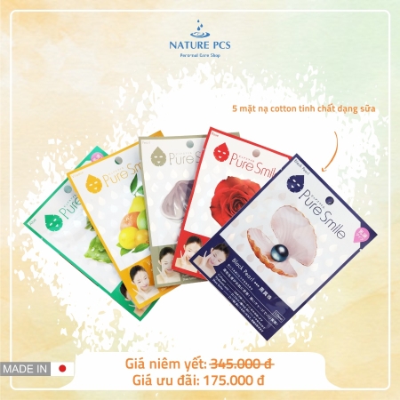 Mặt nạ dưỡng da chiết xuất từ Tơ tằm Naris Puresmile 23ml/miếng