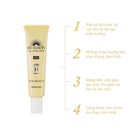 Sữa Chống Nắng Bảo Vệ Da Mặt Naris Uv Beauty Sun Screen White Facial Protector Spf31 Pa++