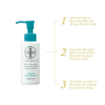 Dầu tẩy trang và rửa mặt cho da nhiều dầu và da mụn Naris Acne Grand