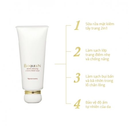 Sữa rửa mặt và tẩy trang công nghệ sinh học NARIS BIOQUEEN DOUBLE CLEANSING