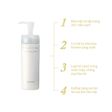 Serum rửa mặt & tẩy trang NARIS MAJESTA W CLEANSING SERUM