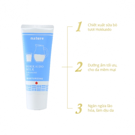 Gel rửa mặt giữ ẩm và ngăn ngừa lão hóa NARIS NATURE HOKKAIDO