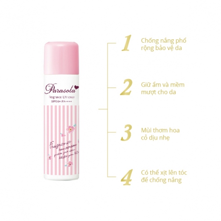 Xịt Chống Nắng Naris Cosmetics Dưỡng Sáng Da Parasola UV Spray SPF50+ PA++++