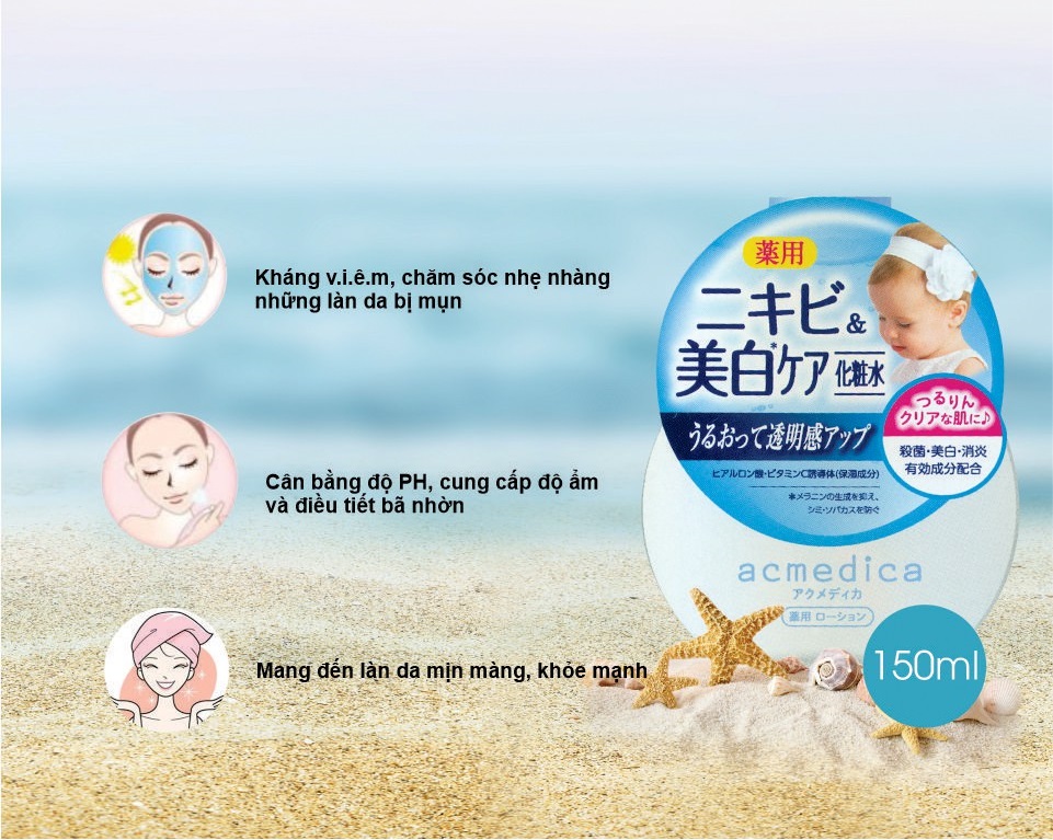 Naris Acmedica Lotion kháng viêm, kháng khuẩn ngăn ngừa mụn