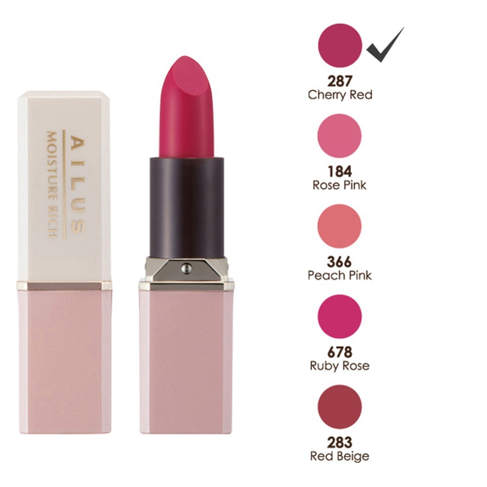 Naris Ailus Smooth Lipstick Moisture Rich nhiều màu sắc trẻ trung