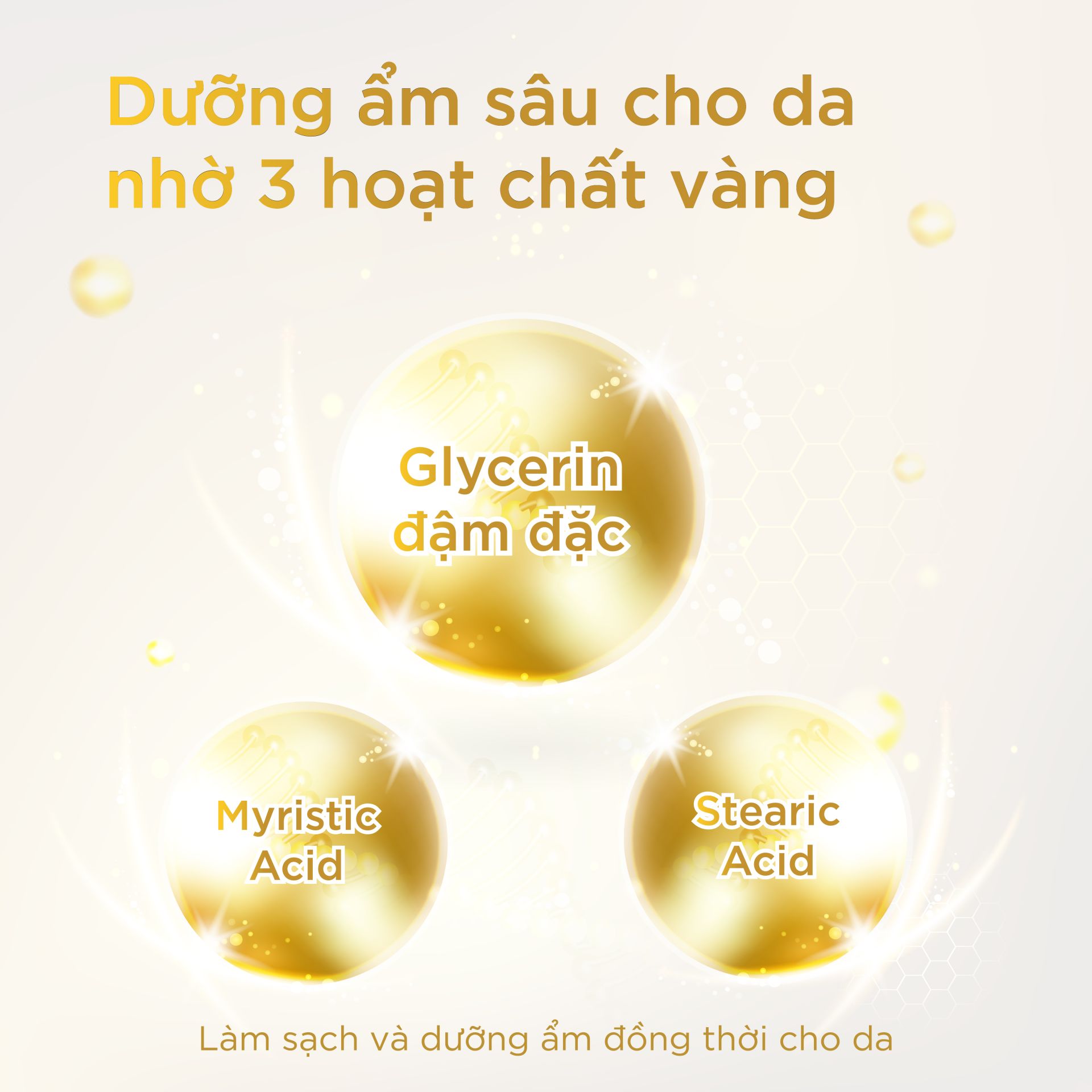 Dưỡng da với công thức chứa 3 hoạt chất vàng